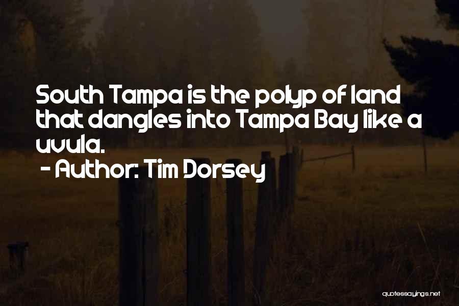 Tim Dorsey Quotes: South Tampa Is The Polyp Of Land That Dangles Into Tampa Bay Like A Uvula.