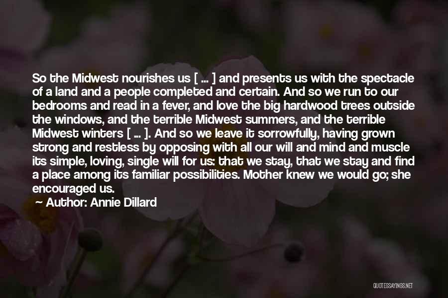 Annie Dillard Quotes: So The Midwest Nourishes Us [ ... ] And Presents Us With The Spectacle Of A Land And A People