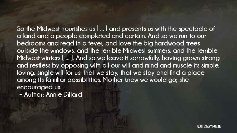 Annie Dillard Quotes: So The Midwest Nourishes Us [ ... ] And Presents Us With The Spectacle Of A Land And A People