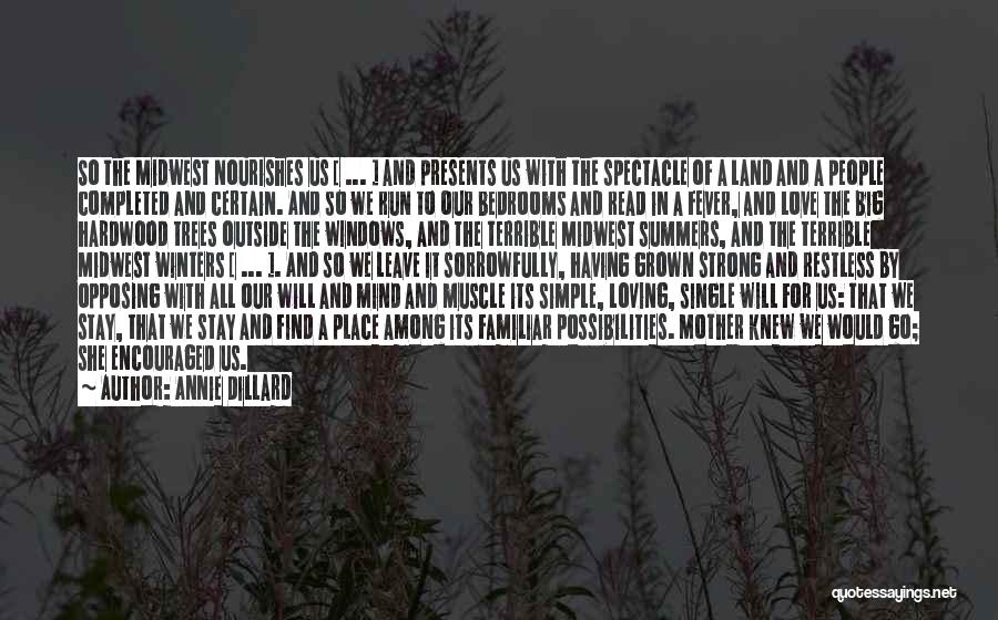 Annie Dillard Quotes: So The Midwest Nourishes Us [ ... ] And Presents Us With The Spectacle Of A Land And A People