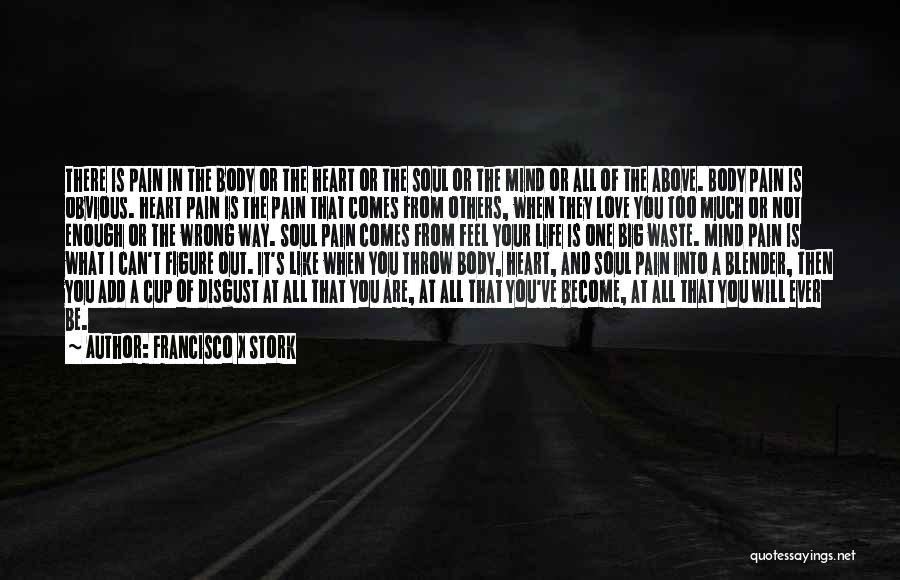 Francisco X Stork Quotes: There Is Pain In The Body Or The Heart Or The Soul Or The Mind Or All Of The Above.