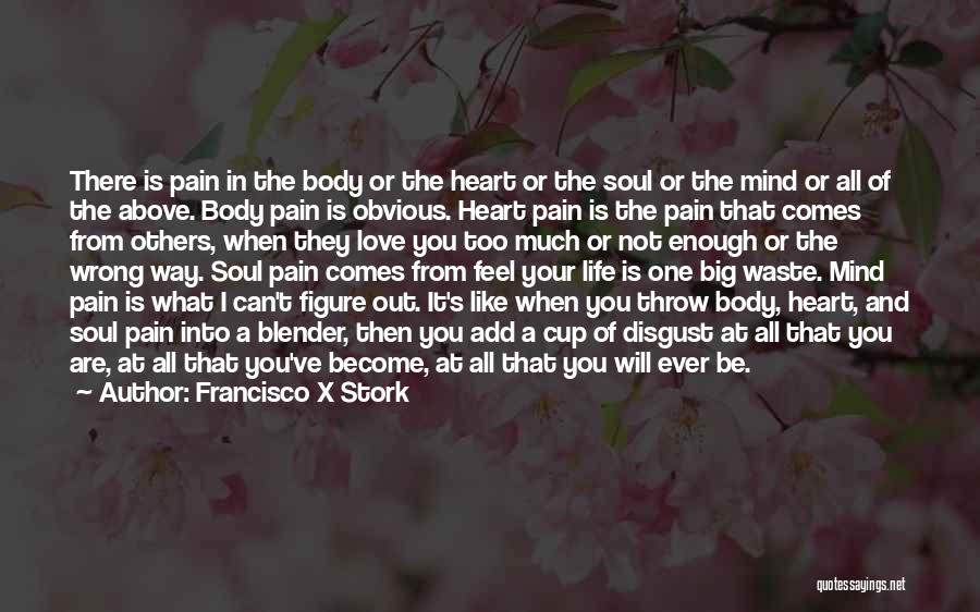 Francisco X Stork Quotes: There Is Pain In The Body Or The Heart Or The Soul Or The Mind Or All Of The Above.