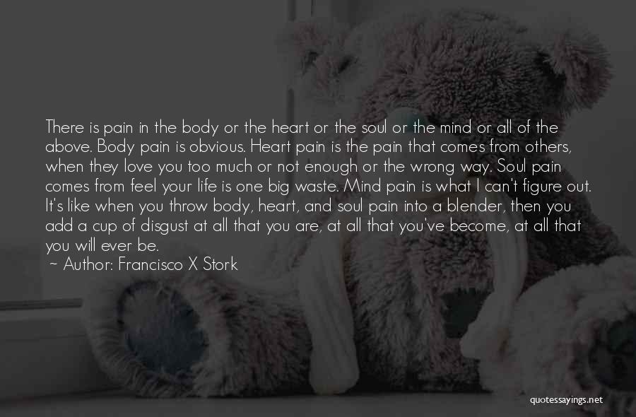 Francisco X Stork Quotes: There Is Pain In The Body Or The Heart Or The Soul Or The Mind Or All Of The Above.