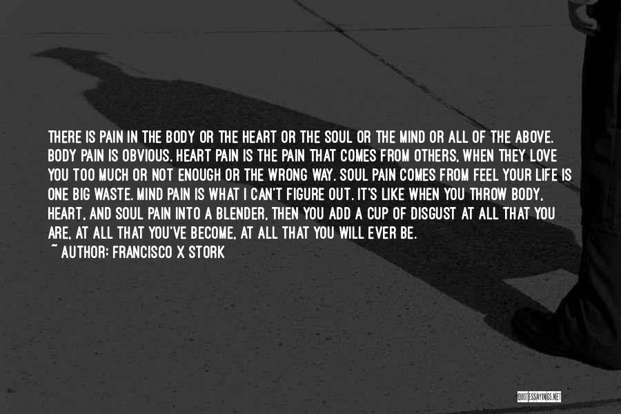 Francisco X Stork Quotes: There Is Pain In The Body Or The Heart Or The Soul Or The Mind Or All Of The Above.