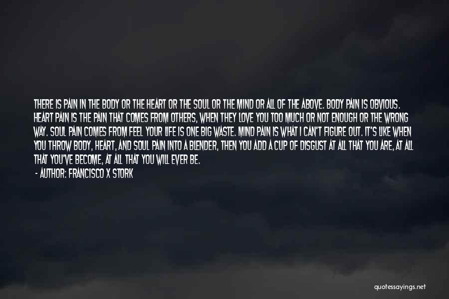 Francisco X Stork Quotes: There Is Pain In The Body Or The Heart Or The Soul Or The Mind Or All Of The Above.