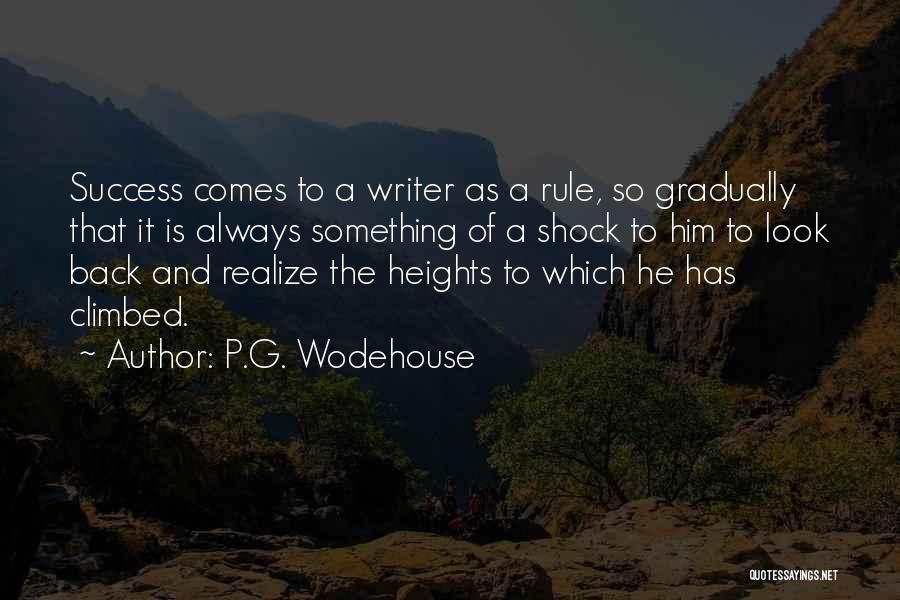 P.G. Wodehouse Quotes: Success Comes To A Writer As A Rule, So Gradually That It Is Always Something Of A Shock To Him