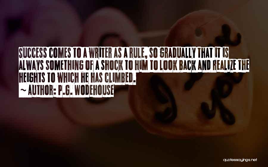 P.G. Wodehouse Quotes: Success Comes To A Writer As A Rule, So Gradually That It Is Always Something Of A Shock To Him