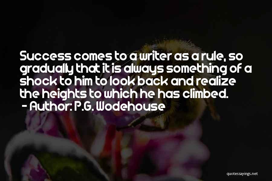 P.G. Wodehouse Quotes: Success Comes To A Writer As A Rule, So Gradually That It Is Always Something Of A Shock To Him