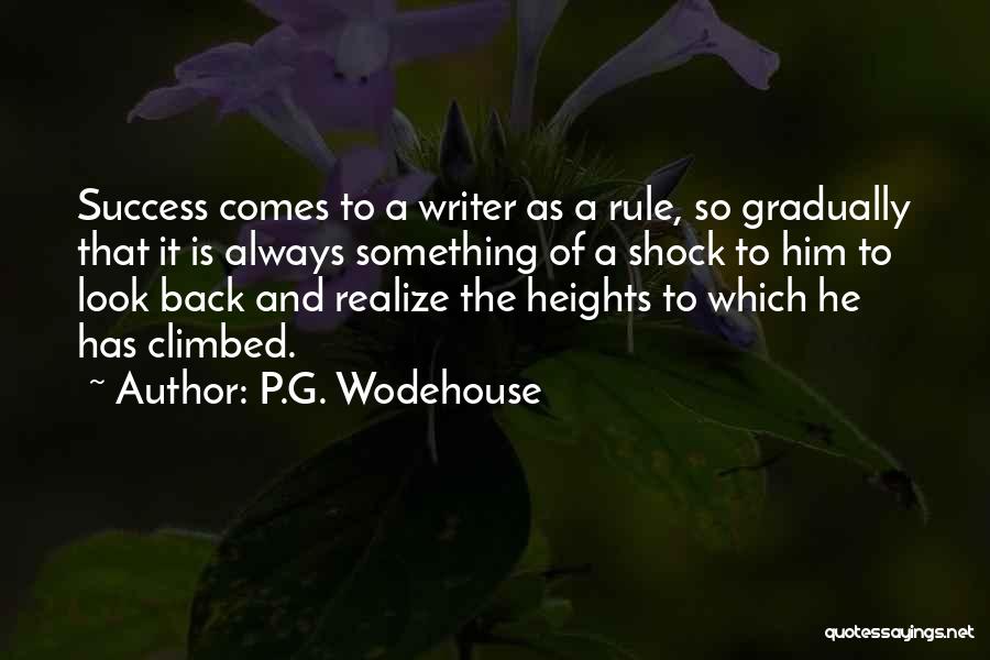 P.G. Wodehouse Quotes: Success Comes To A Writer As A Rule, So Gradually That It Is Always Something Of A Shock To Him