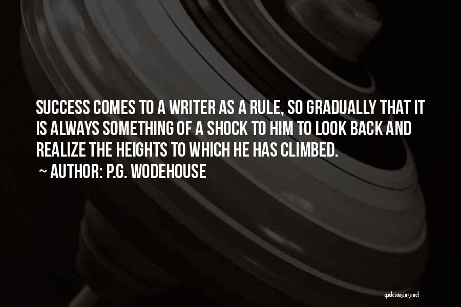 P.G. Wodehouse Quotes: Success Comes To A Writer As A Rule, So Gradually That It Is Always Something Of A Shock To Him