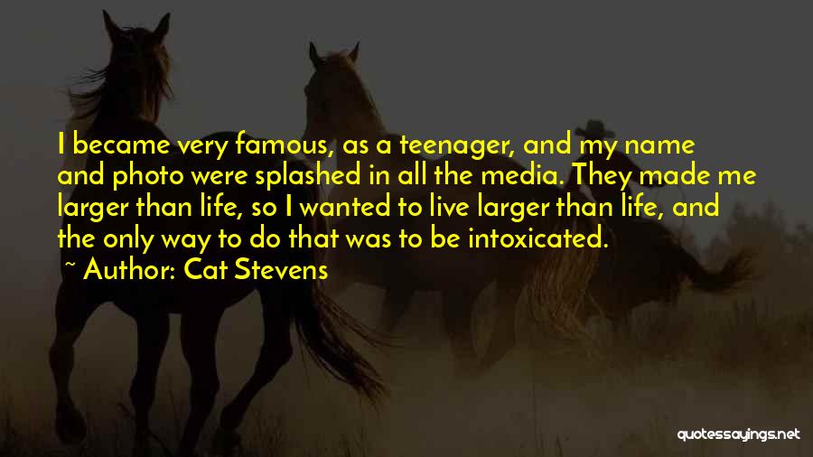 Cat Stevens Quotes: I Became Very Famous, As A Teenager, And My Name And Photo Were Splashed In All The Media. They Made