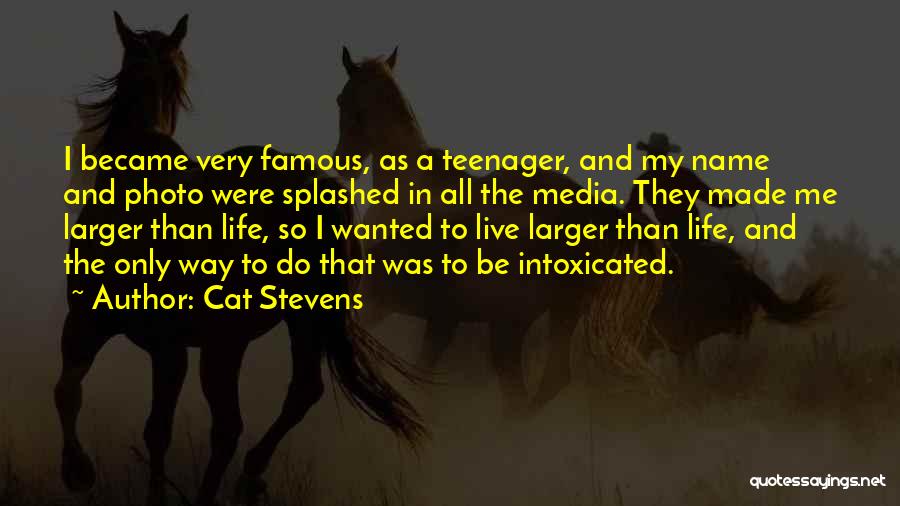 Cat Stevens Quotes: I Became Very Famous, As A Teenager, And My Name And Photo Were Splashed In All The Media. They Made