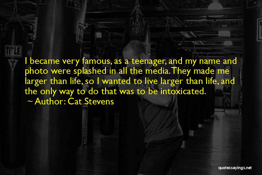 Cat Stevens Quotes: I Became Very Famous, As A Teenager, And My Name And Photo Were Splashed In All The Media. They Made