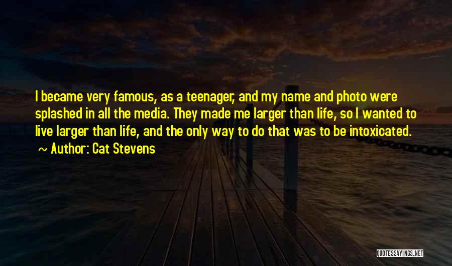 Cat Stevens Quotes: I Became Very Famous, As A Teenager, And My Name And Photo Were Splashed In All The Media. They Made