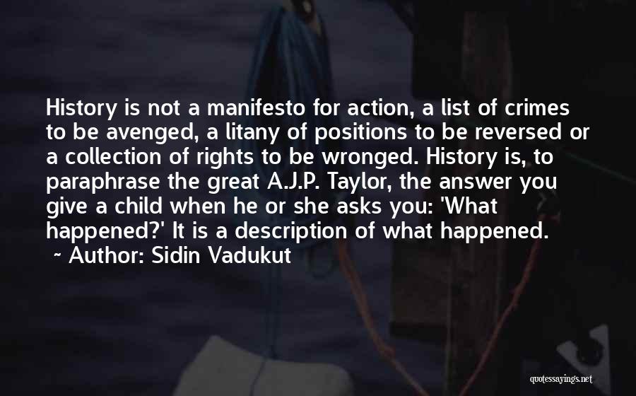 Sidin Vadukut Quotes: History Is Not A Manifesto For Action, A List Of Crimes To Be Avenged, A Litany Of Positions To Be