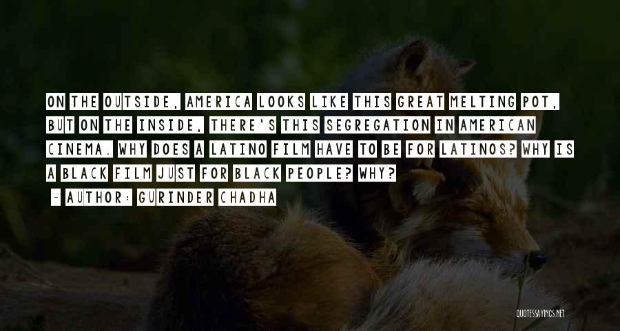 Gurinder Chadha Quotes: On The Outside, America Looks Like This Great Melting Pot, But On The Inside, There's This Segregation In American Cinema.