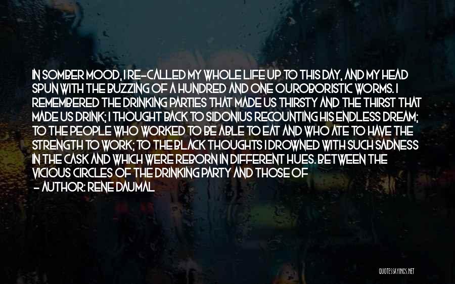 Rene Daumal Quotes: In Somber Mood, I Re-called My Whole Life Up To This Day, And My Head Spun With The Buzzing Of