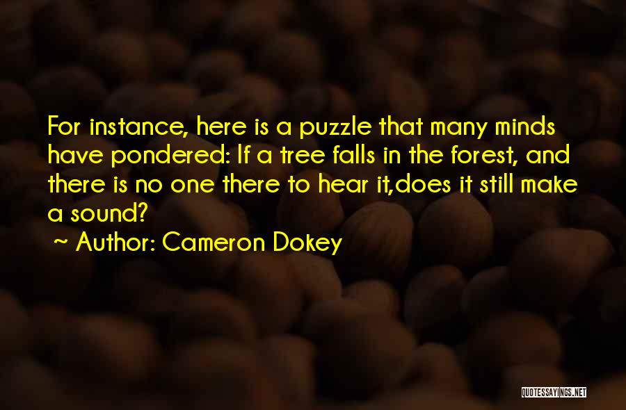 Cameron Dokey Quotes: For Instance, Here Is A Puzzle That Many Minds Have Pondered: If A Tree Falls In The Forest, And There