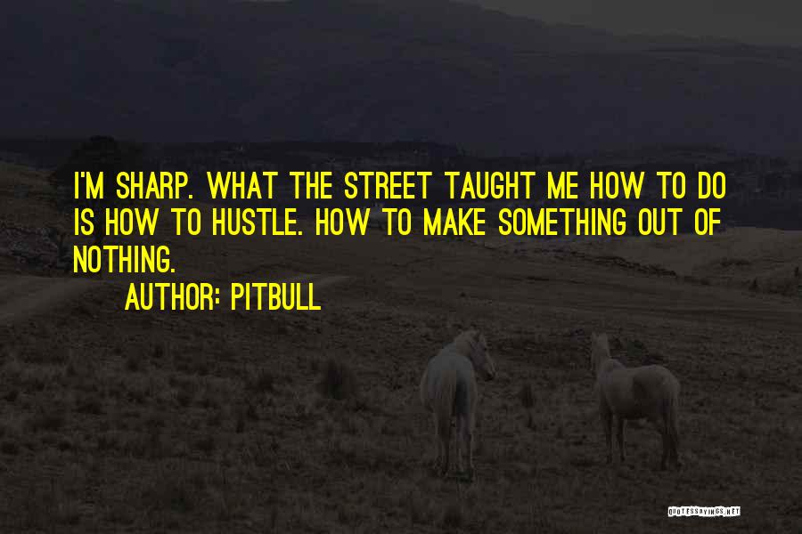 Pitbull Quotes: I'm Sharp. What The Street Taught Me How To Do Is How To Hustle. How To Make Something Out Of