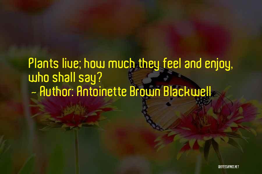 Antoinette Brown Blackwell Quotes: Plants Live; How Much They Feel And Enjoy, Who Shall Say?