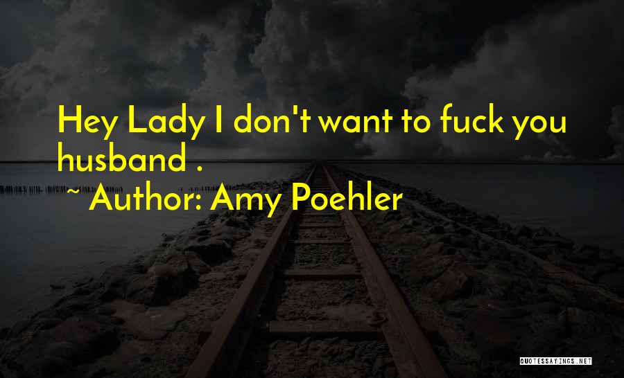 Amy Poehler Quotes: Hey Lady I Don't Want To Fuck You Husband .