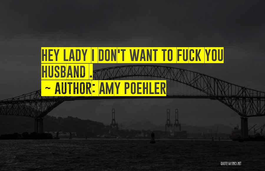 Amy Poehler Quotes: Hey Lady I Don't Want To Fuck You Husband .