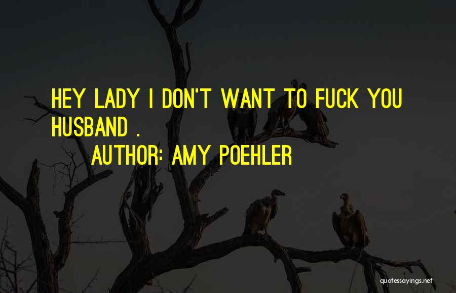 Amy Poehler Quotes: Hey Lady I Don't Want To Fuck You Husband .