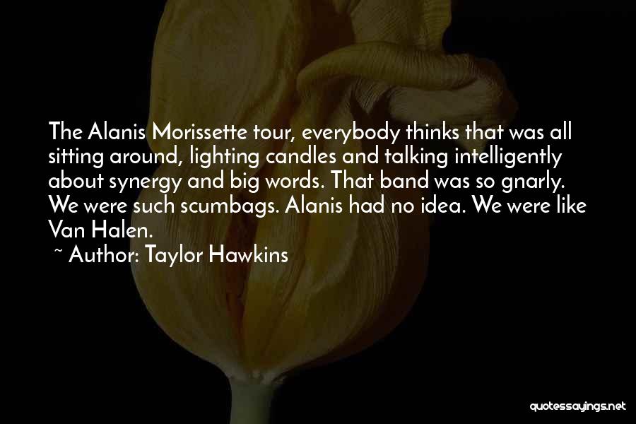 Taylor Hawkins Quotes: The Alanis Morissette Tour, Everybody Thinks That Was All Sitting Around, Lighting Candles And Talking Intelligently About Synergy And Big