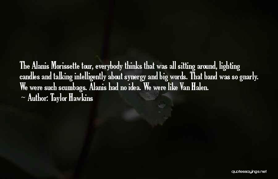 Taylor Hawkins Quotes: The Alanis Morissette Tour, Everybody Thinks That Was All Sitting Around, Lighting Candles And Talking Intelligently About Synergy And Big