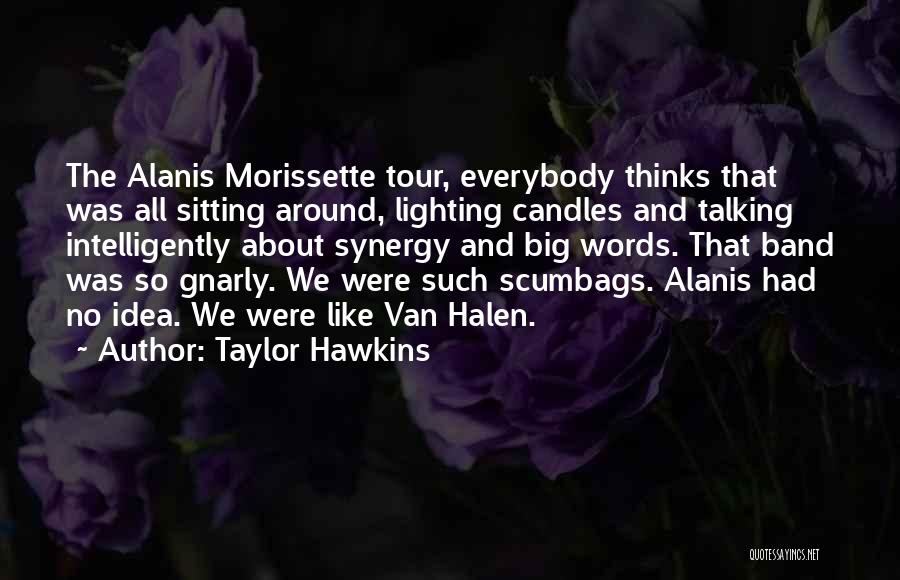 Taylor Hawkins Quotes: The Alanis Morissette Tour, Everybody Thinks That Was All Sitting Around, Lighting Candles And Talking Intelligently About Synergy And Big