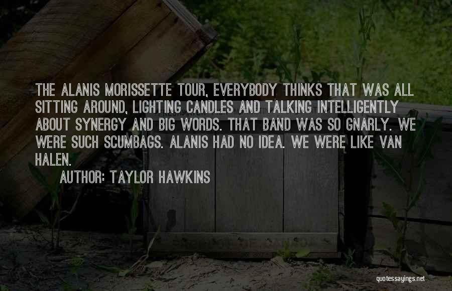 Taylor Hawkins Quotes: The Alanis Morissette Tour, Everybody Thinks That Was All Sitting Around, Lighting Candles And Talking Intelligently About Synergy And Big