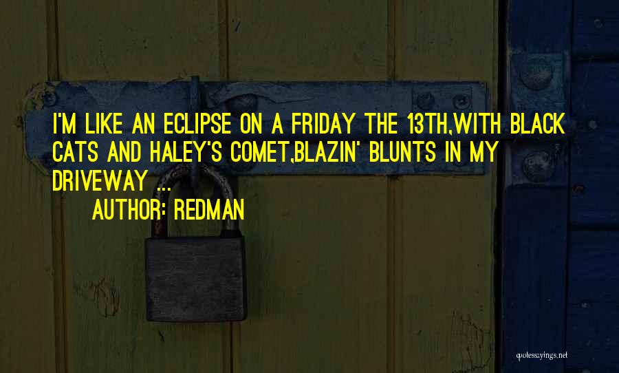 Redman Quotes: I'm Like An Eclipse On A Friday The 13th,with Black Cats And Haley's Comet,blazin' Blunts In My Driveway ...