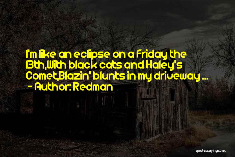 Redman Quotes: I'm Like An Eclipse On A Friday The 13th,with Black Cats And Haley's Comet,blazin' Blunts In My Driveway ...