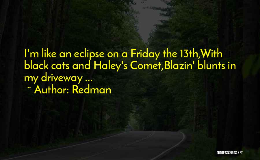 Redman Quotes: I'm Like An Eclipse On A Friday The 13th,with Black Cats And Haley's Comet,blazin' Blunts In My Driveway ...