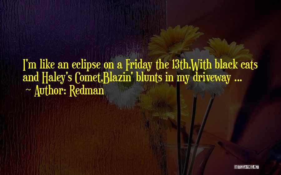 Redman Quotes: I'm Like An Eclipse On A Friday The 13th,with Black Cats And Haley's Comet,blazin' Blunts In My Driveway ...