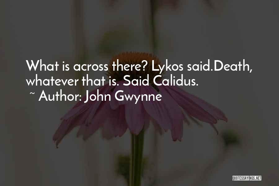 John Gwynne Quotes: What Is Across There? Lykos Said.death, Whatever That Is. Said Calidus.