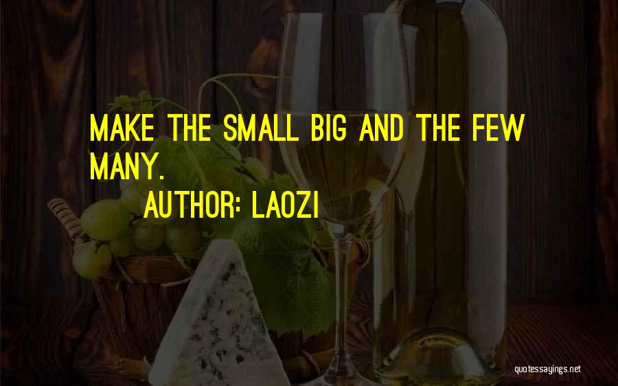 Laozi Quotes: Make The Small Big And The Few Many.