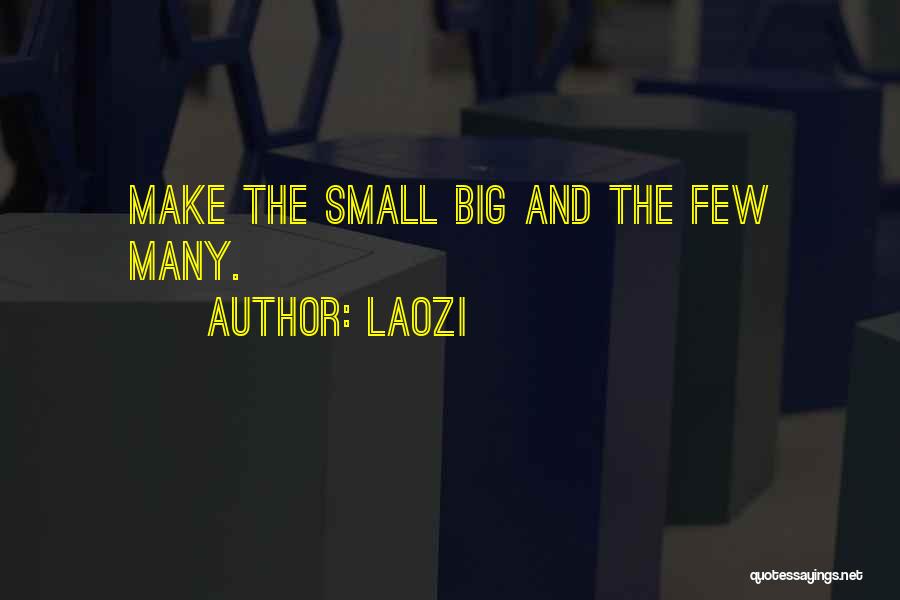 Laozi Quotes: Make The Small Big And The Few Many.