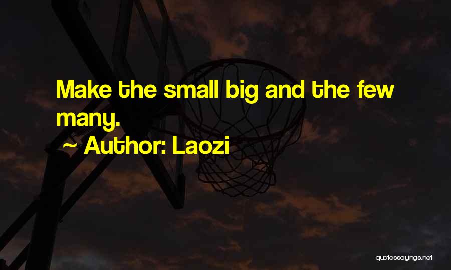 Laozi Quotes: Make The Small Big And The Few Many.