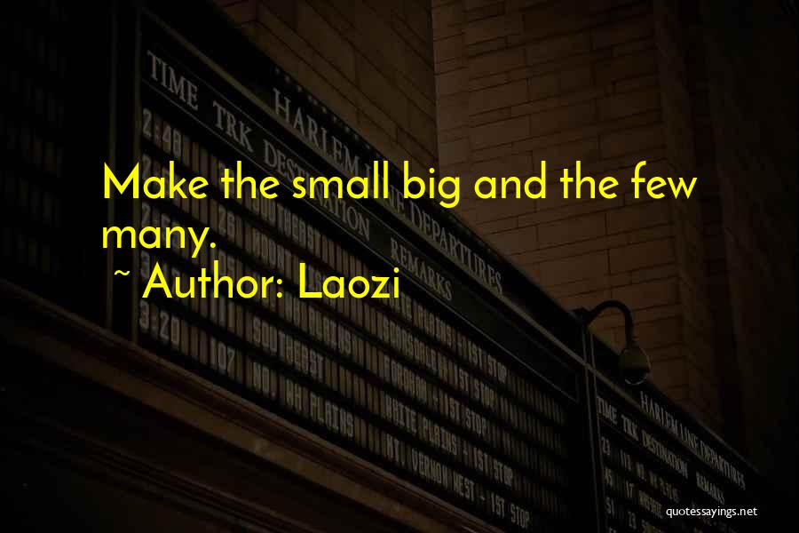 Laozi Quotes: Make The Small Big And The Few Many.