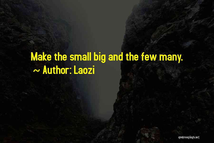 Laozi Quotes: Make The Small Big And The Few Many.