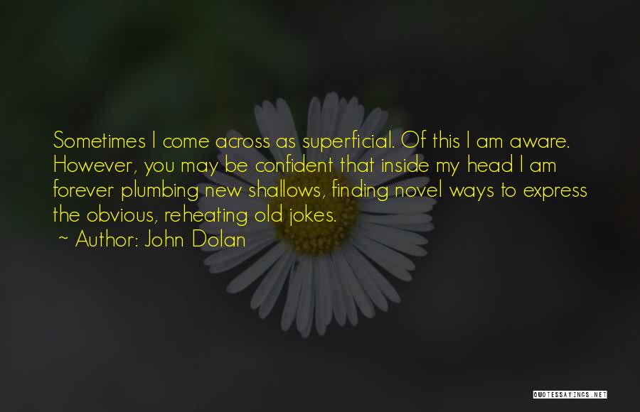 John Dolan Quotes: Sometimes I Come Across As Superficial. Of This I Am Aware. However, You May Be Confident That Inside My Head