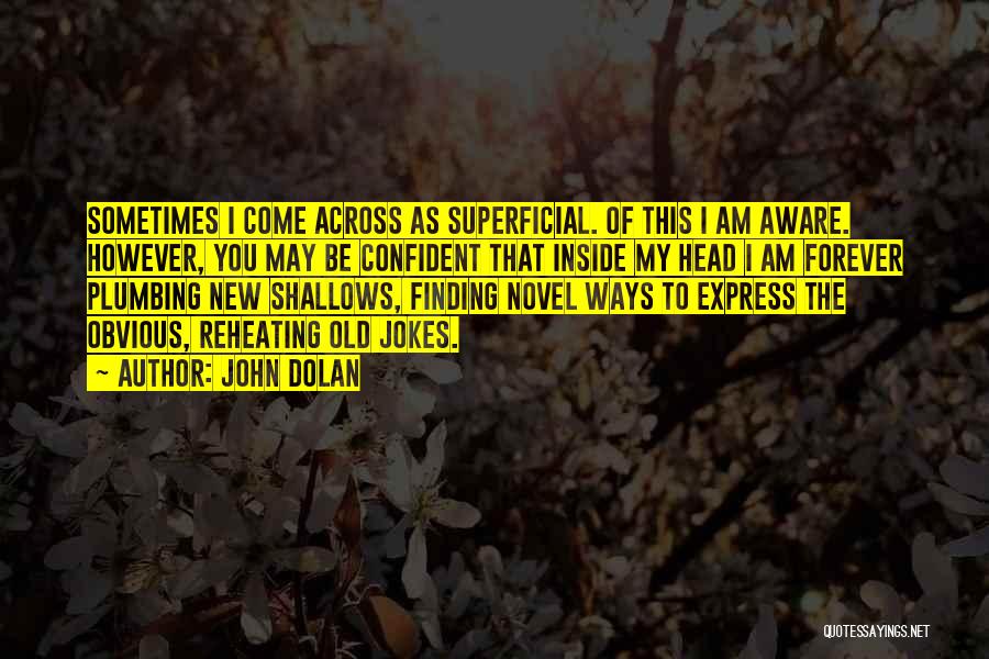 John Dolan Quotes: Sometimes I Come Across As Superficial. Of This I Am Aware. However, You May Be Confident That Inside My Head