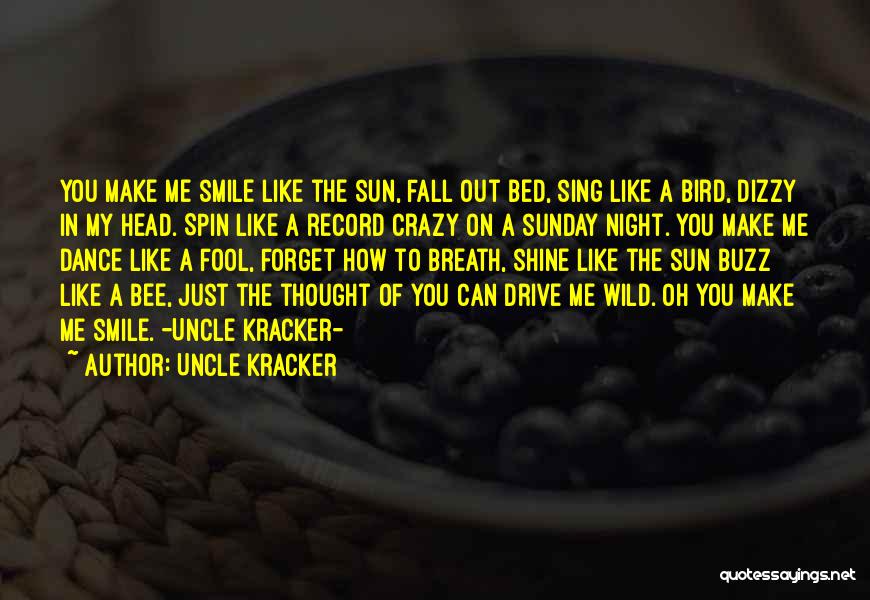 Uncle Kracker Quotes: You Make Me Smile Like The Sun, Fall Out Bed, Sing Like A Bird, Dizzy In My Head. Spin Like