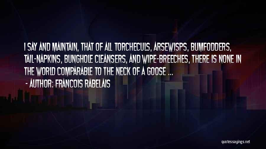 Francois Rabelais Quotes: I Say And Maintain, That Of All Torcheculs, Arsewisps, Bumfodders, Tail-napkins, Bunghole Cleansers, And Wipe-breeches, There Is None In The