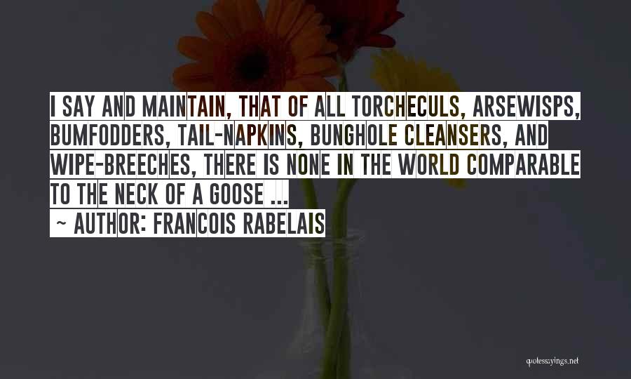 Francois Rabelais Quotes: I Say And Maintain, That Of All Torcheculs, Arsewisps, Bumfodders, Tail-napkins, Bunghole Cleansers, And Wipe-breeches, There Is None In The