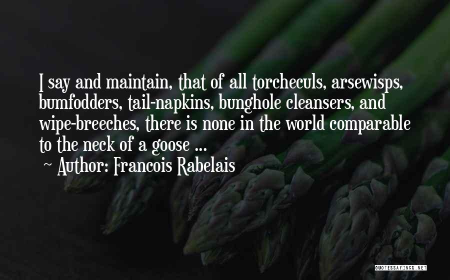 Francois Rabelais Quotes: I Say And Maintain, That Of All Torcheculs, Arsewisps, Bumfodders, Tail-napkins, Bunghole Cleansers, And Wipe-breeches, There Is None In The
