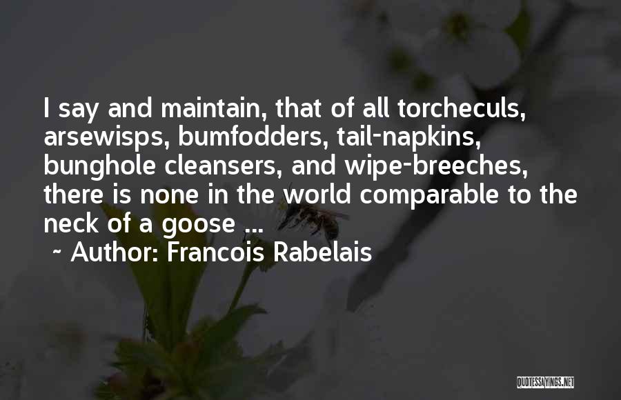 Francois Rabelais Quotes: I Say And Maintain, That Of All Torcheculs, Arsewisps, Bumfodders, Tail-napkins, Bunghole Cleansers, And Wipe-breeches, There Is None In The