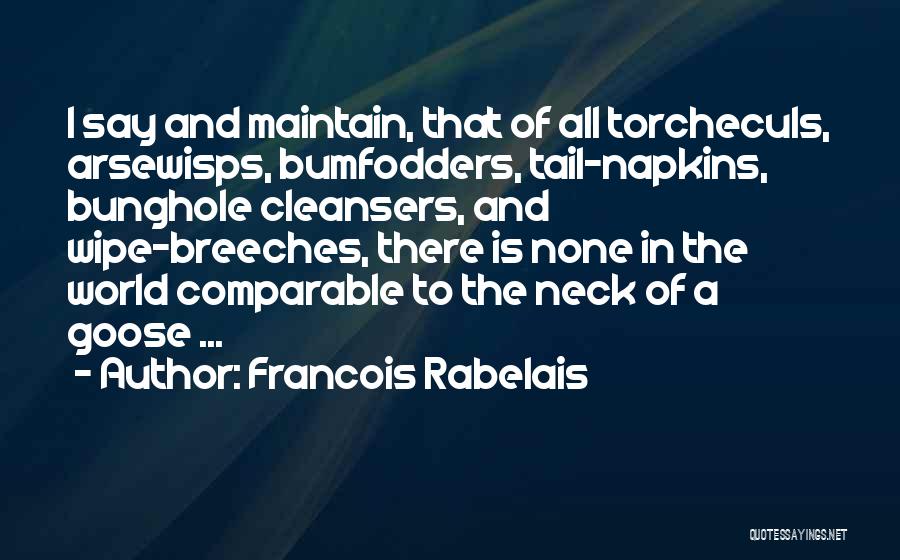 Francois Rabelais Quotes: I Say And Maintain, That Of All Torcheculs, Arsewisps, Bumfodders, Tail-napkins, Bunghole Cleansers, And Wipe-breeches, There Is None In The