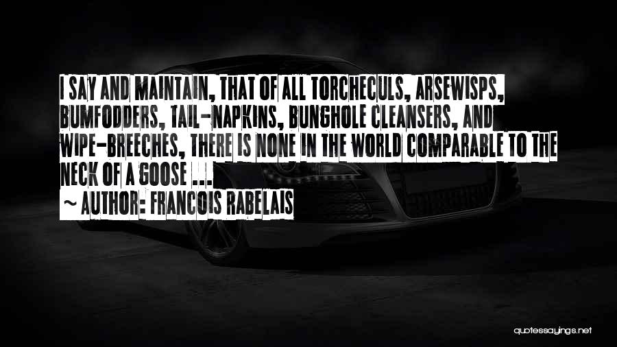 Francois Rabelais Quotes: I Say And Maintain, That Of All Torcheculs, Arsewisps, Bumfodders, Tail-napkins, Bunghole Cleansers, And Wipe-breeches, There Is None In The